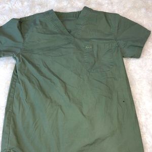 Iguana olive scrub top